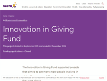 Tablet Screenshot of giving.nesta.org.uk